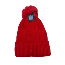 Pearl Chevron Knit Hat - Red