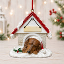 Ceramic Doghouse Ornament - Dachshund - Red - Animals - by E&S Pets - view 2