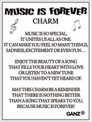 Music is Forever Charm - Gift Shoppe >> Jewelry >> Charms and Worry Stones - by Ganz - view 3