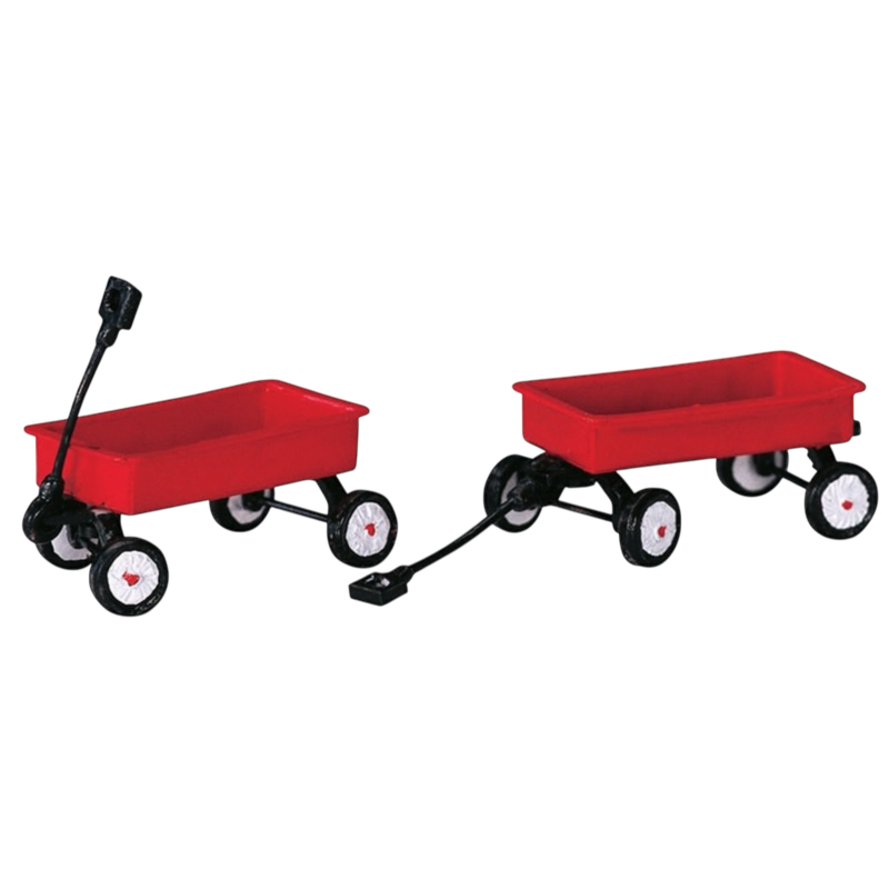 Red Wagons Set Of 2