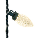 100-Light Warm White LED Faceted C9 Green Wire String Lights - Christmas >> Lighting - by Kurt Adler - view 2