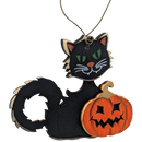 The Mischievous Black Cat Wooden Ornament