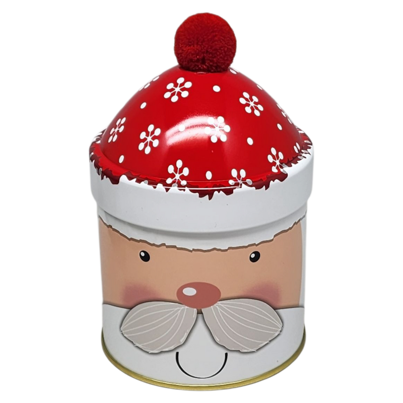 Gift Tin with Pom Pom Hat - Santa