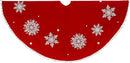 48" Red Felt Pom Pom Tree Skirt