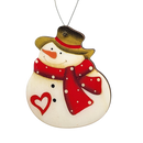 Chubby Snowman Wooden Ornament