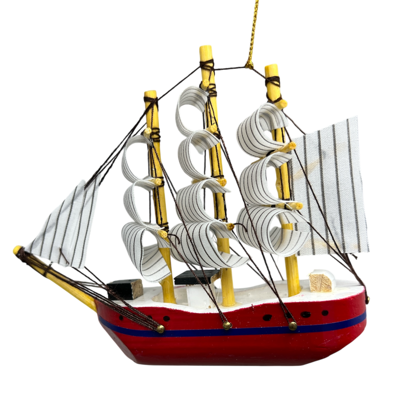Schooner Red  Boat Ornament