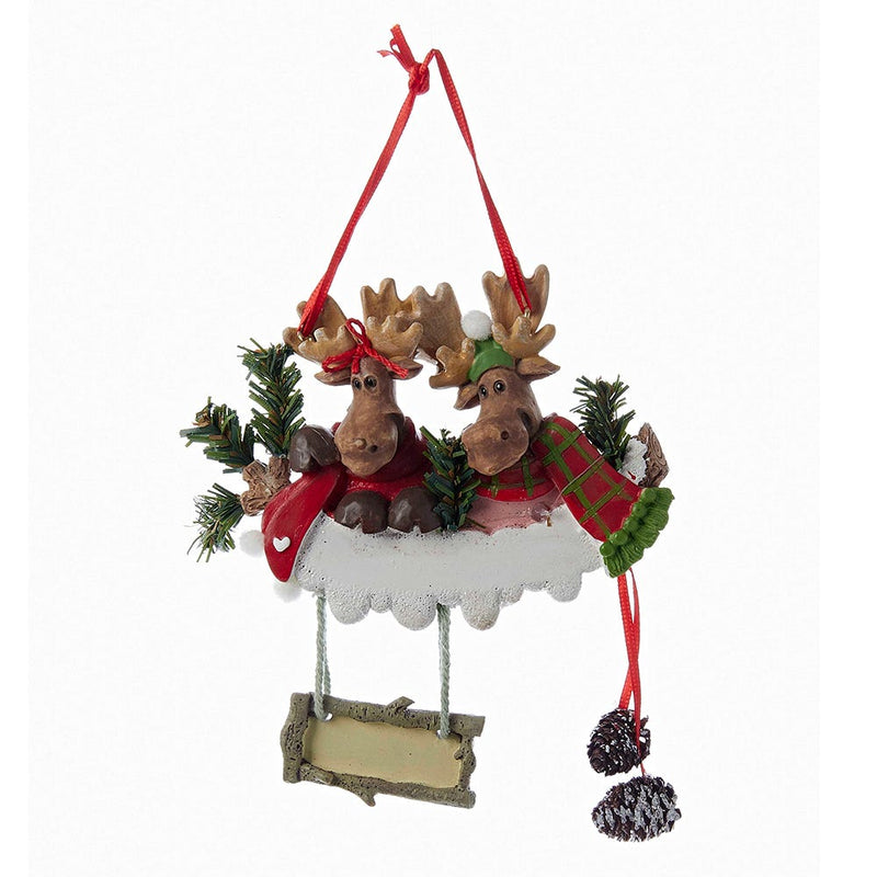 Moose Ornament For Personalization - Family of 2