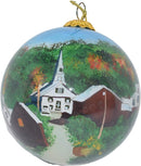 Hand Painted Glass Globe Ornament - Vermont Village