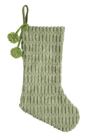 Green Stocking  With Pom Pom - Christmas >> Stockings - by Transpac