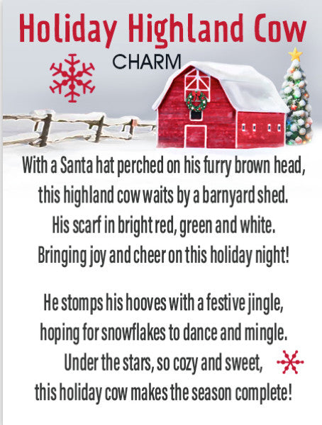 Holiday Highland Cow Charm