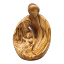 Modern Style Holy Family Carved Nativity - Olive Wood - 4 Inch