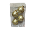 Krebs  Glass Ornament 4 pack - Golden Glitter Reindeer Sweater Band - Christmas >> Ornaments >> Glass - by Christmas By Krebs