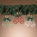 Wooden Snowshoe Floral Ornament -