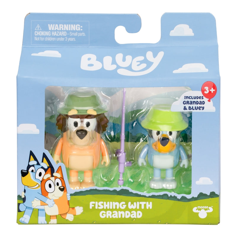Bluey 2-Pack Figurine Set - Fishing With Grandad