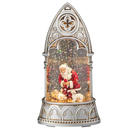 Lighted Kneeling Santa Arch Shimmering Merry Lites Waterglobe - Christmas >> Snowglobes - by Roman