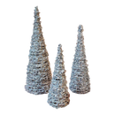 Glimmering Silver Cone Trees - 3 Piece Set