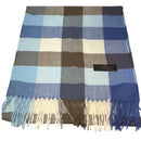 Blue Brown Plaid Cashmere Scarf