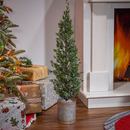 35-Inch Snowy Pine Artificial Tree - Christmas >> Trees and Wreaths - by Everlasting Glow - view 2