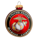 Decorated US Marine Corps Glass Ornament - 3.25-Inch (80mm) - Christmas >> Ornaments >> Military - by Christmas By Krebs