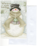 Warm and Cozy Snowman Country Christmas Card