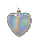 Iridized “Pearl White” Glass Heart Ornaments – Set of Two - Christmas >> Ornaments >> Heart - by Christmas By Krebs - view 4