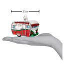 Travel Trailer Glass Ornament