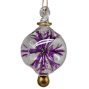 Glass Blown Pierced Ball Ornament - Purple