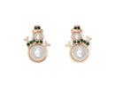 Dainty Pearl Snowmen with Crystals Earrings - Gift Shoppe >> Jewelry >> Earrings - by Periwinkle By Barlow