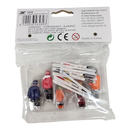 6 Piece sitting figurines with Skis - Red/Orange