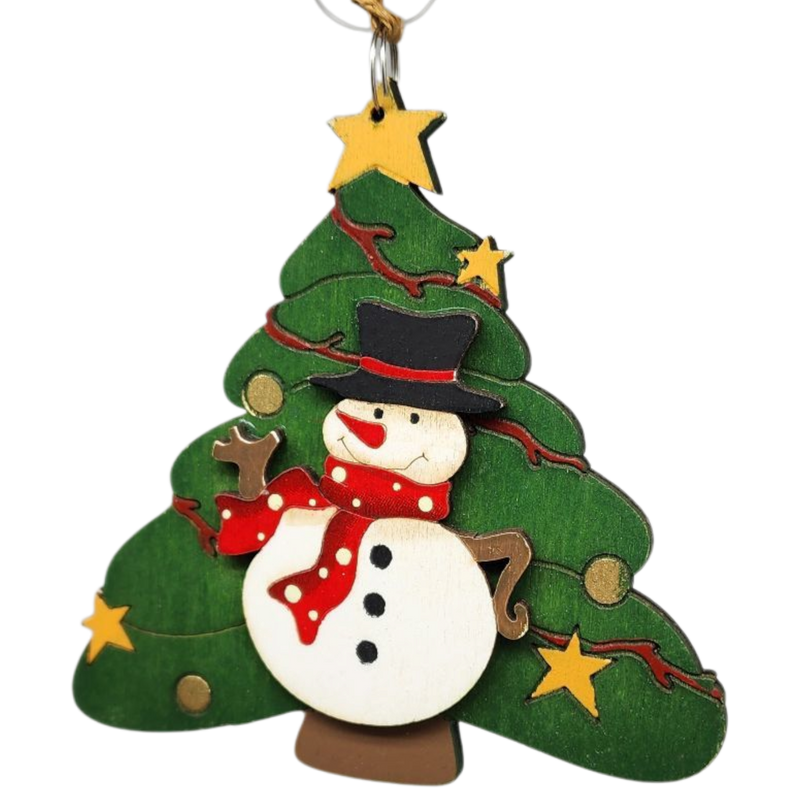 Merry Snowman Christmas Tree Ornament