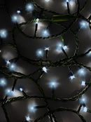 Jingle Bright 100 LED Light Set - Cool White Twinkle - Green Wire - Christmas >> Lighting - by Kurt Adler - view 2