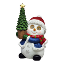 Cheerful Snowman with Moving Eyes and Christmas Tree