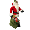 Byers Choice 30 inch Red Velvet Santa With Assorted Toys