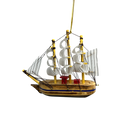 Schooner Brown Boat Ornament - Christmas >> Ornaments >> Vehicles - by Kurt Adler