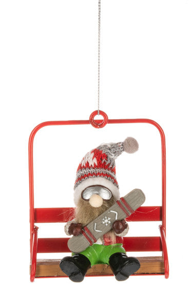 Chair Lift Character Ornament -  Gnome