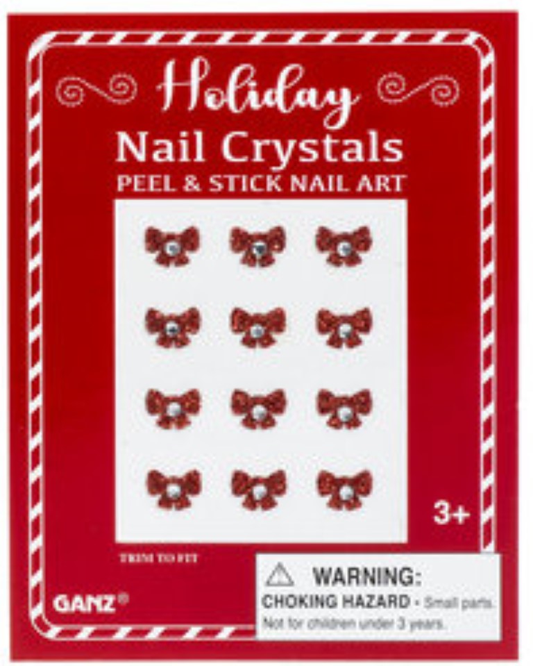 Holiday Nail Crystal Art - Red Bow - The Country Christmas Loft