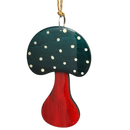 Glossy Wooden Mushroom Ornament - 3 1/2 Inches - Christmas >> Ornaments - by Gerson