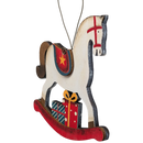 Prancer's Rocking Horse Dreams: Hand-Painted Plywood Ornament