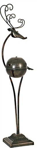 Metal Bell Reindeer - Red - The Country Christmas Loft