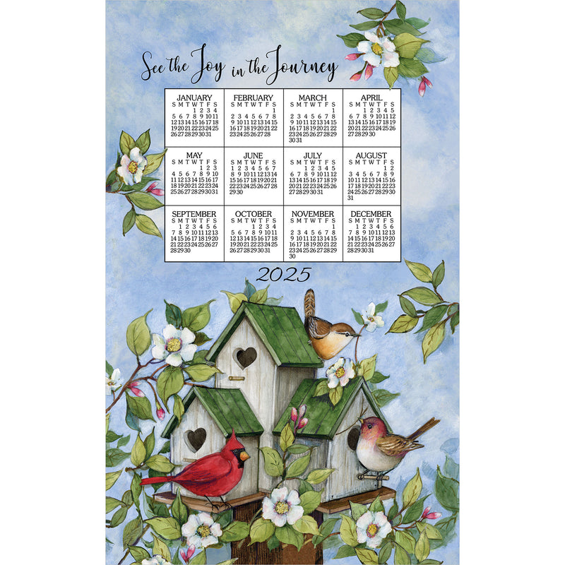 2025 Linen Calendar Towel - Birdhouses