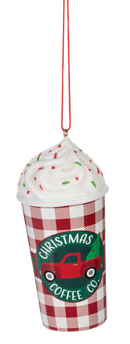 Cozy Coffee Plaid Latte Ornament