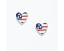 Patriotic Heart Earrings – American Flag Design - Gift Shoppe >> Jewelry >> Earrings - by Periwinkle By Barlow