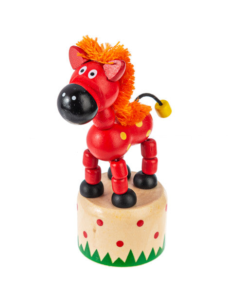 Wood Push Puppet Farm Animal - Horse
