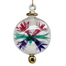 Floral Burst Globe Ornament - Clear with Multicolor Accents