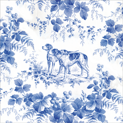 Blue Hunting Toile Cocktail