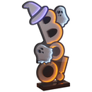 Boo Infinity Light with Wooden Base - 25 inches tall