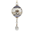 Special Etching Crystal Ball with Dangles Ornament - Blue