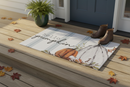 Blue Ticking Stripe "Hello Pumpkin" Mat - Home & Living >> Furnishings >> Rugs - by Gerson - view 2