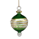 Striped Small Globe Ornament - Emerald Green