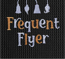 Frequent Flyer Witch Broom Halloween Embroidered Cotton Waffle Weave Towel